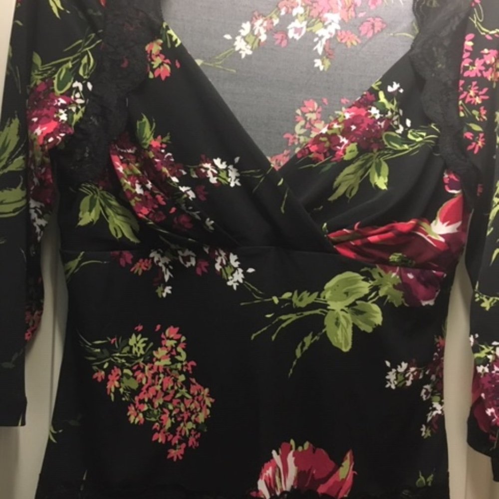Black Flowered Top